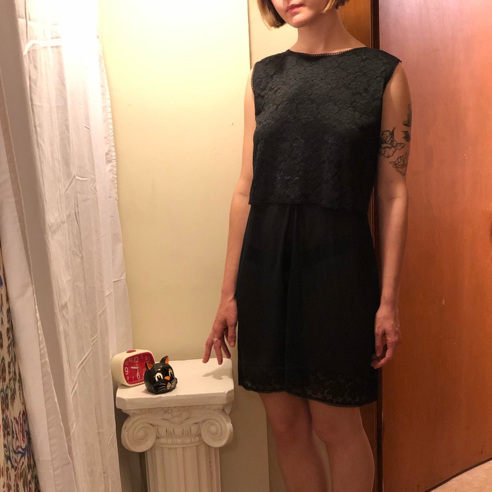 Vintage French Black Lingerie Slip